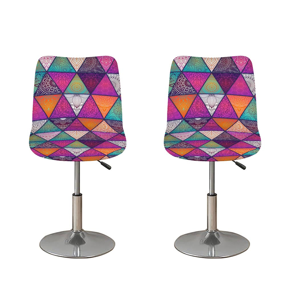 Triangle Bohemian Mandala Pattern Print Bar Stool Covers