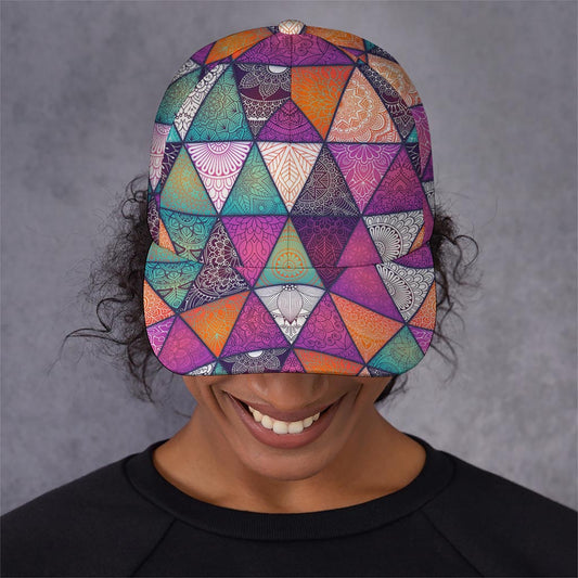 Triangle Bohemian Mandala Pattern Print Baseball Cap