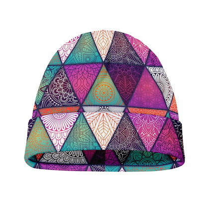 Triangle Bohemian Mandala Pattern Print Beanie