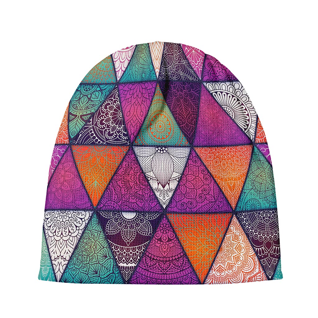 Triangle Bohemian Mandala Pattern Print Beanie