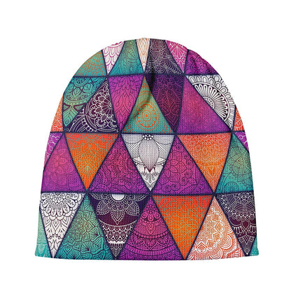 Triangle Bohemian Mandala Pattern Print Beanie