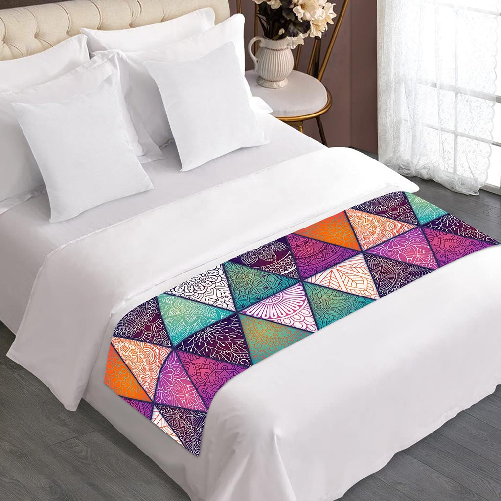 Triangle Bohemian Mandala Pattern Print Bed Runner