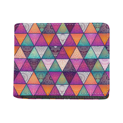 Triangle Bohemian Mandala Pattern Print Bifold Wallet