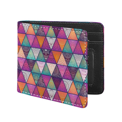 Triangle Bohemian Mandala Pattern Print Bifold Wallet