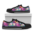 Triangle Bohemian Mandala Pattern Print Black Low Top Sneakers