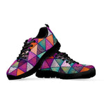 Triangle Bohemian Mandala Pattern Print Black Running Shoes