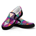 Triangle Bohemian Mandala Pattern Print Black Slip On Sneakers