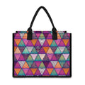 Triangle Bohemian Mandala Pattern Print Canvas Tote Bag