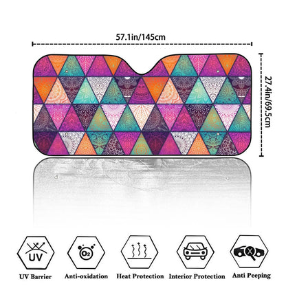 Triangle Bohemian Mandala Pattern Print Car Windshield Sun Shade