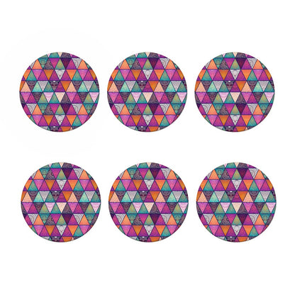 Triangle Bohemian Mandala Pattern Print Coaster Set