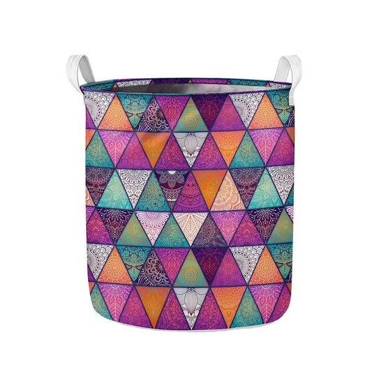 Triangle Bohemian Mandala Pattern Print Collapsible Laundry Basket