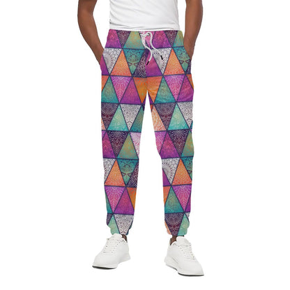 Triangle Bohemian Mandala Pattern Print Cotton Pants