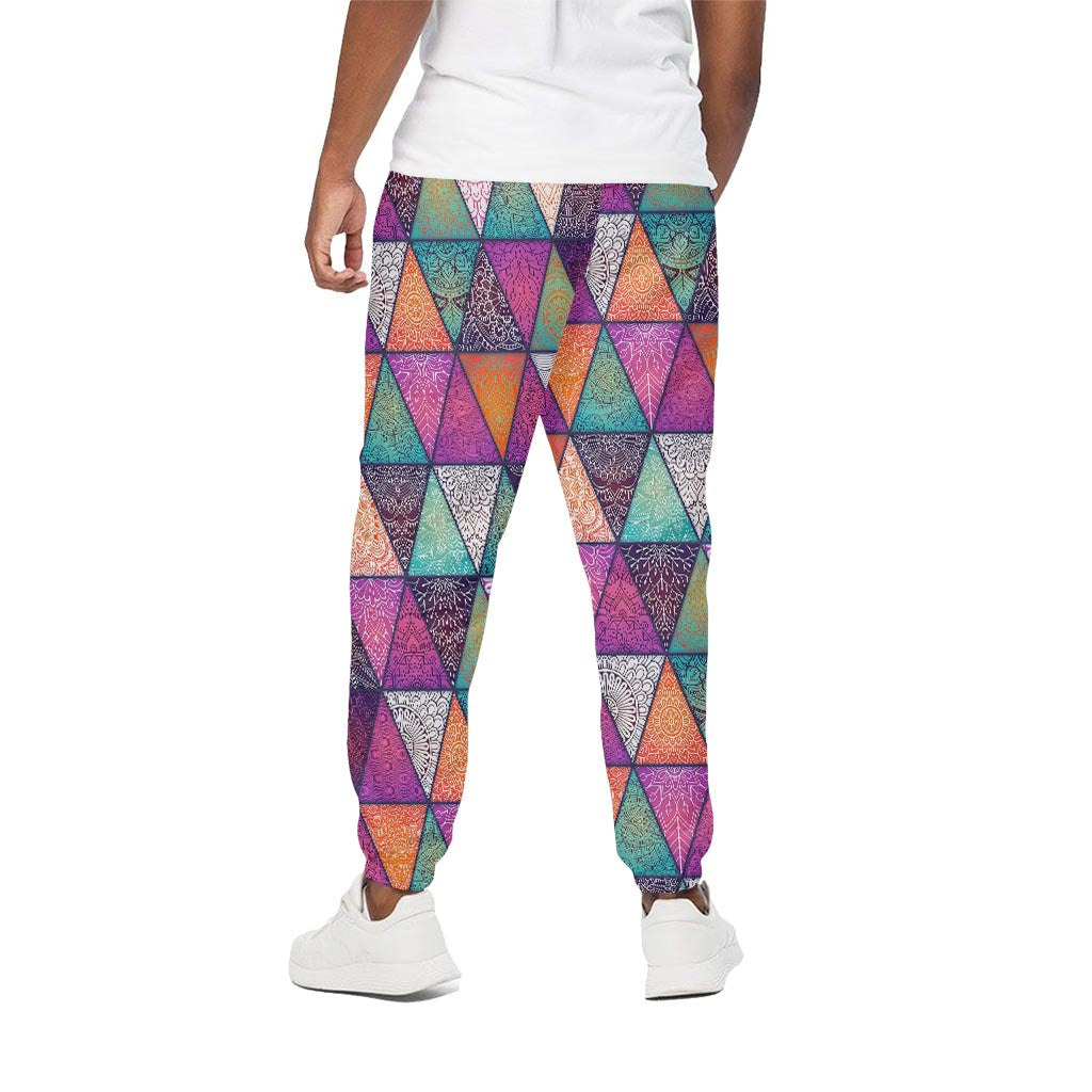 Triangle Bohemian Mandala Pattern Print Cotton Pants