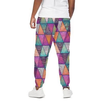 Triangle Bohemian Mandala Pattern Print Cotton Pants