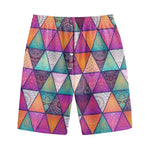 Triangle Bohemian Mandala Pattern Print Cotton Shorts