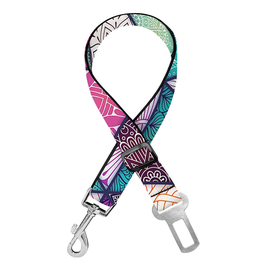 Triangle Bohemian Mandala Pattern Print Dog Seat Belt