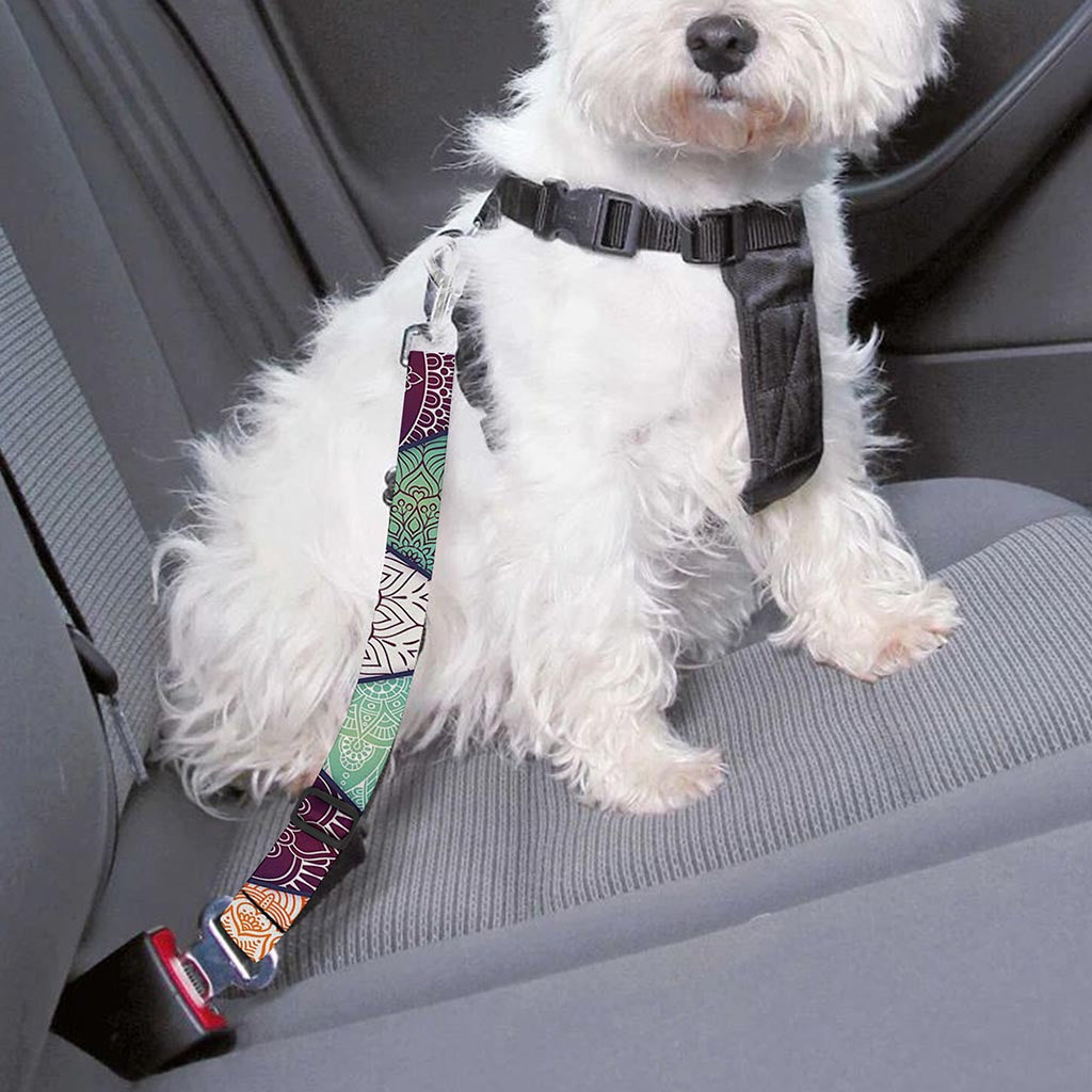 Triangle Bohemian Mandala Pattern Print Dog Seat Belt