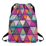 Triangle Bohemian Mandala Pattern Print Drawstring Backpack