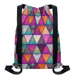 Triangle Bohemian Mandala Pattern Print Drawstring Backpack