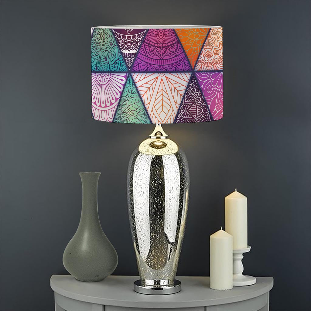 Triangle Bohemian Mandala Pattern Print Drum Lamp Shade