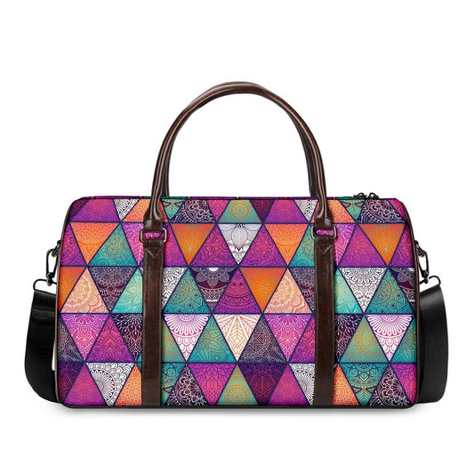 Triangle Bohemian Mandala Pattern Print Duffle Bag