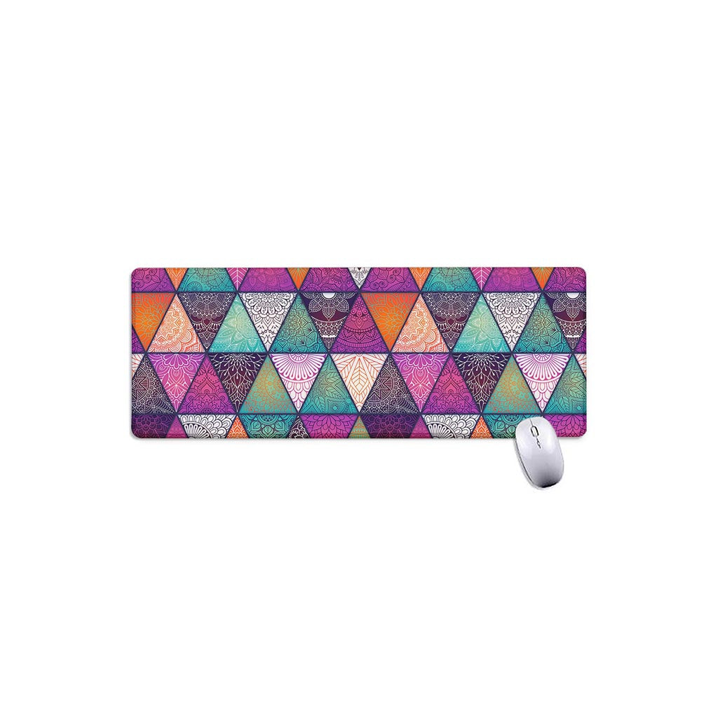 Triangle Bohemian Mandala Pattern Print Extended Mouse Pad