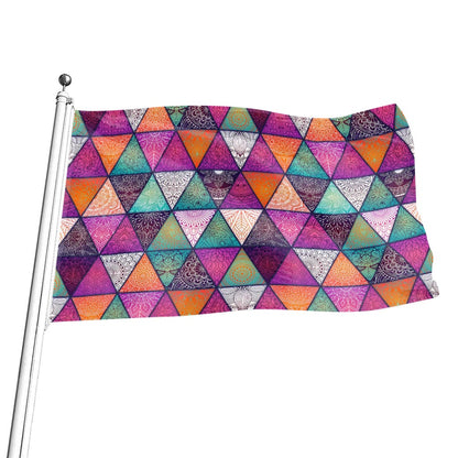 Triangle Bohemian Mandala Pattern Print Flag