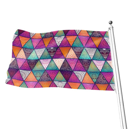 Triangle Bohemian Mandala Pattern Print Flag