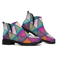 Triangle Bohemian Mandala Pattern Print Flat Ankle Boots