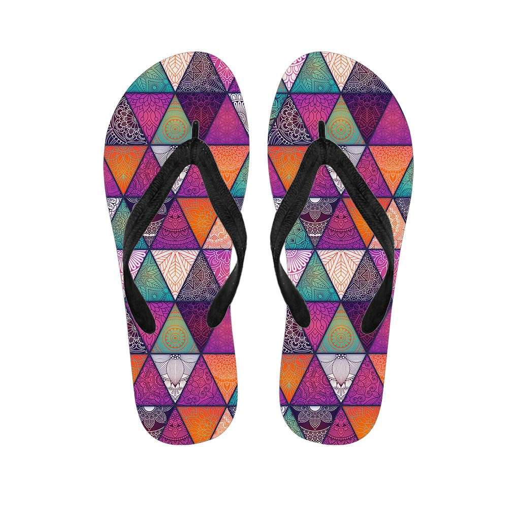 Triangle Bohemian Mandala Pattern Print Flip Flops