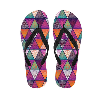 Triangle Bohemian Mandala Pattern Print Flip Flops