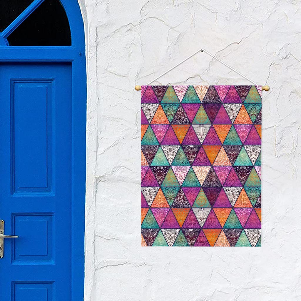 Triangle Bohemian Mandala Pattern Print Garden Flag