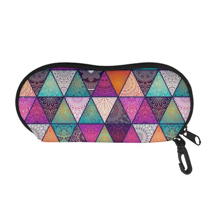 Triangle Bohemian Mandala Pattern Print Glasses Case