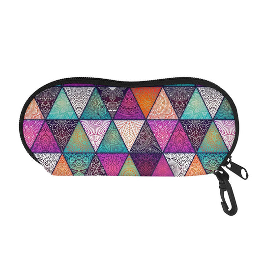 Triangle Bohemian Mandala Pattern Print Glasses Case