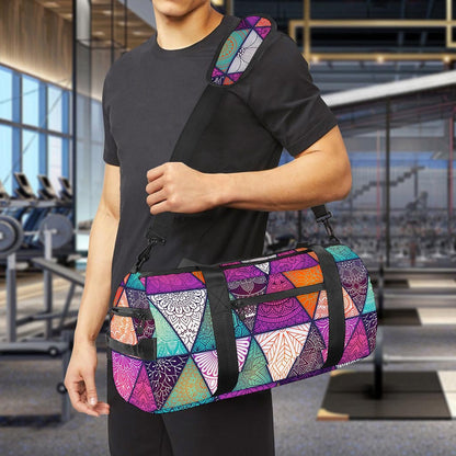 Triangle Bohemian Mandala Pattern Print Gym Bag