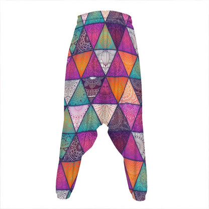 Triangle Bohemian Mandala Pattern Print Hammer Pants