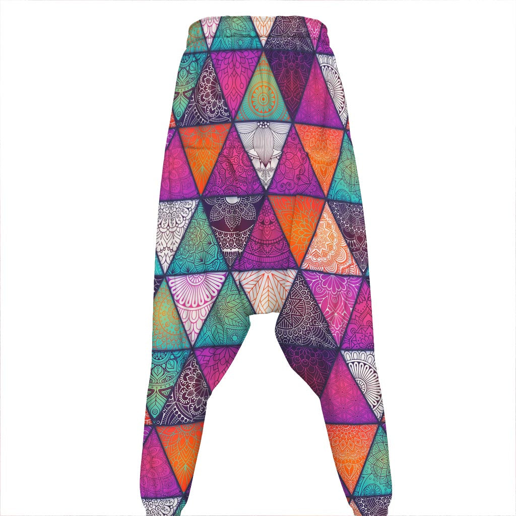 Triangle Bohemian Mandala Pattern Print Hammer Pants