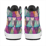 Triangle Bohemian Mandala Pattern Print High Top Leather Sneakers