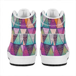 Triangle Bohemian Mandala Pattern Print High Top Leather Sneakers