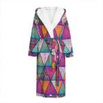Triangle Bohemian Mandala Pattern Print Hooded Bathrobe