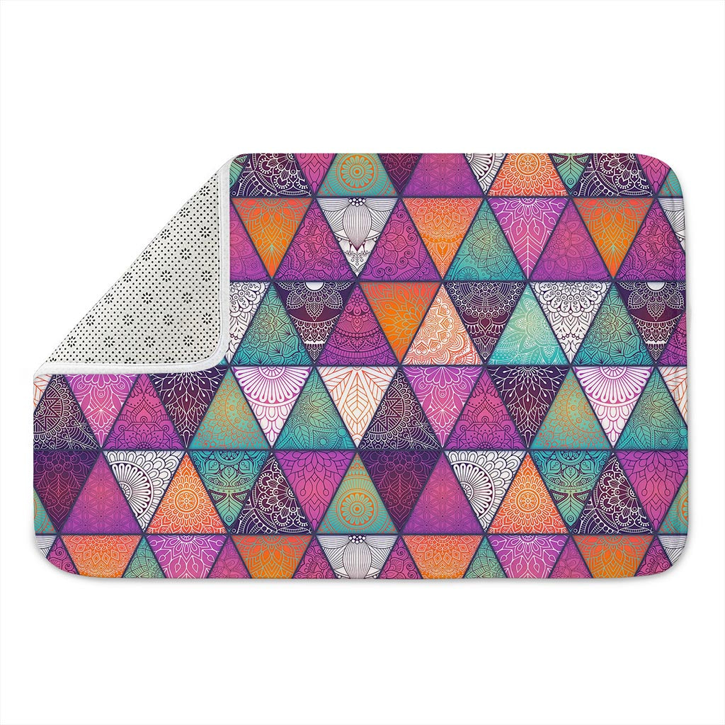 Triangle Bohemian Mandala Pattern Print Indoor Door Mat