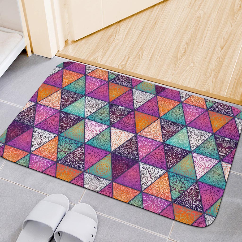 Triangle Bohemian Mandala Pattern Print Indoor Door Mat