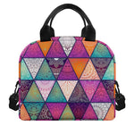 Triangle Bohemian Mandala Pattern Print Insulated Lunch Bag