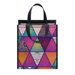 Triangle Bohemian Mandala Pattern Print Insulated Lunch Tote