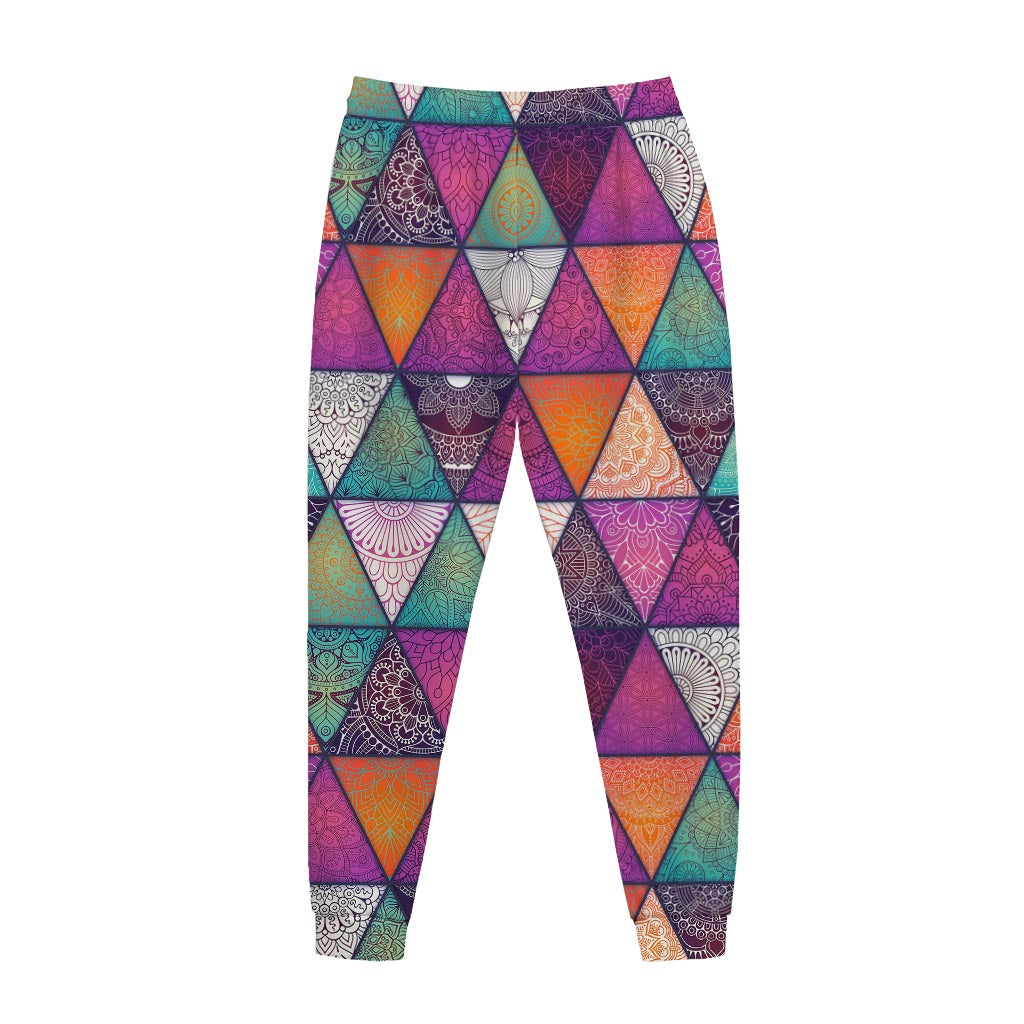 Triangle Bohemian Mandala Pattern Print Jogger Pants