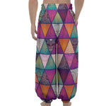 Triangle Bohemian Mandala Pattern Print Lantern Pants