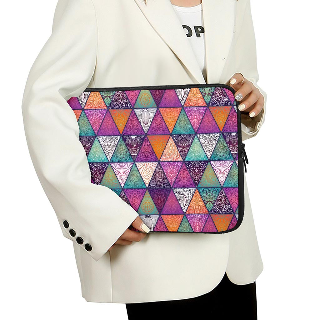 Triangle Bohemian Mandala Pattern Print Laptop Sleeve