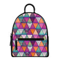 Triangle Bohemian Mandala Pattern Print Leather Backpack