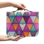 Triangle Bohemian Mandala Pattern Print Leather Bible Cover
