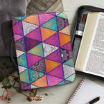 Triangle Bohemian Mandala Pattern Print Leather Bible Cover